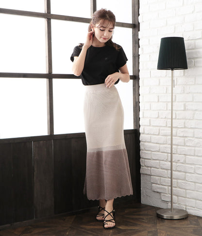 サマーニット 配色 マーメイド スカート 521-6369