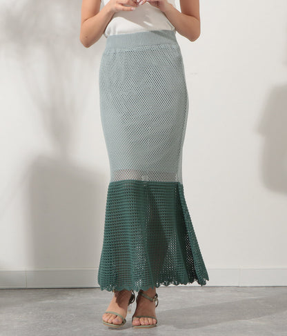 サマーニット 配色 マーメイド スカート 521-6369