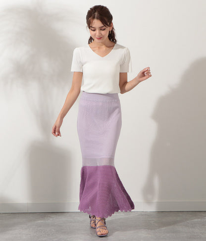 サマーニット 配色 マーメイド スカート 521-6369