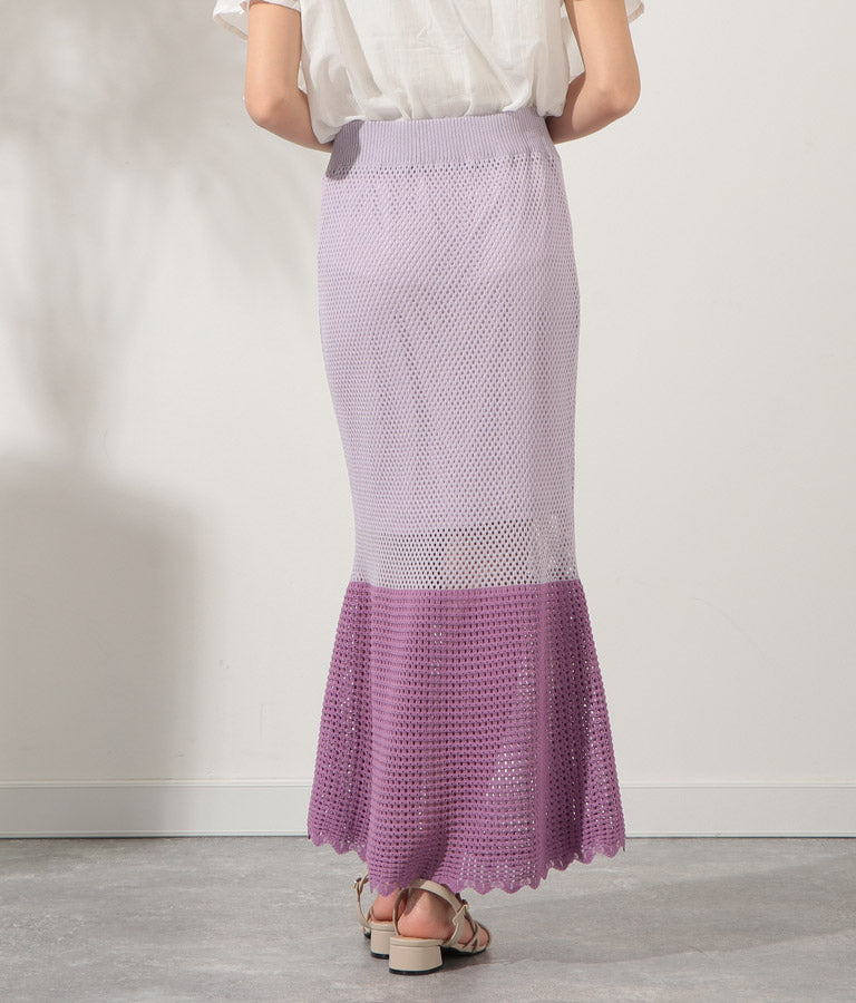 サマーニット 配色 マーメイド スカート 521-6369