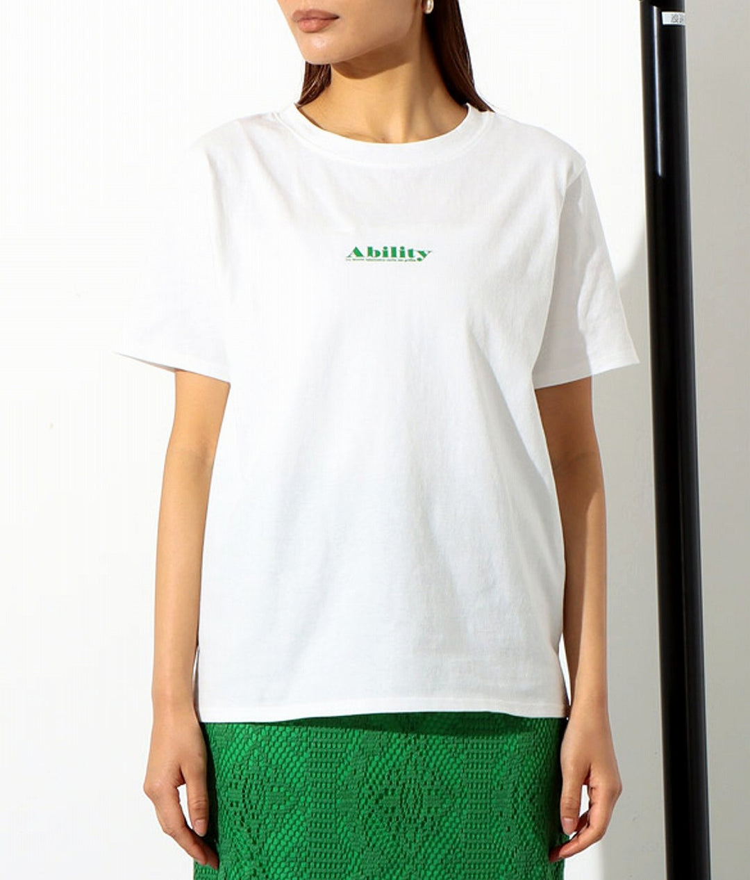 天竺スモールロゴプリントTシャツ 363-9096
