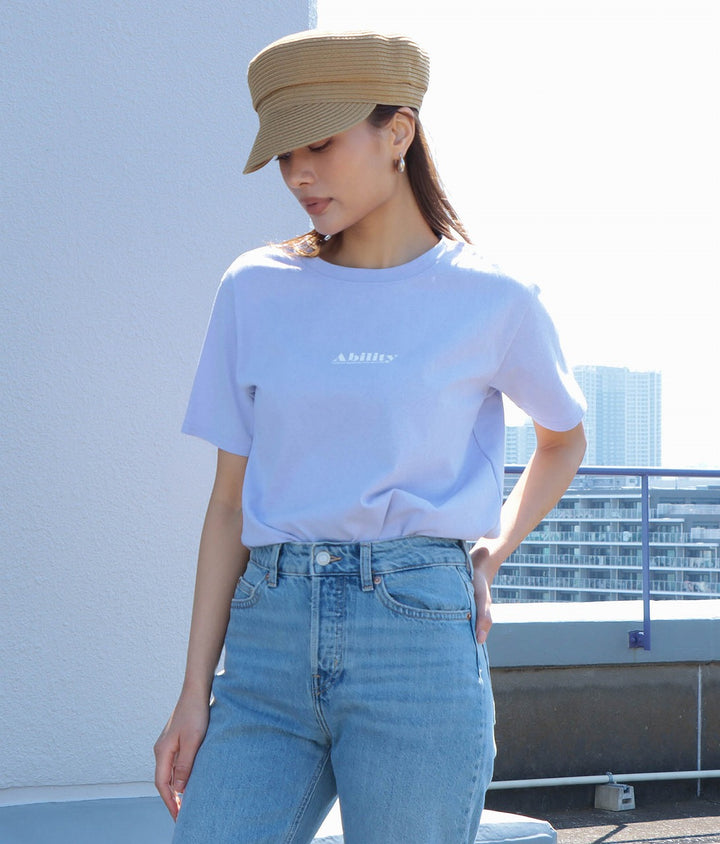 天竺スモールロゴプリントTシャツ 363-9096