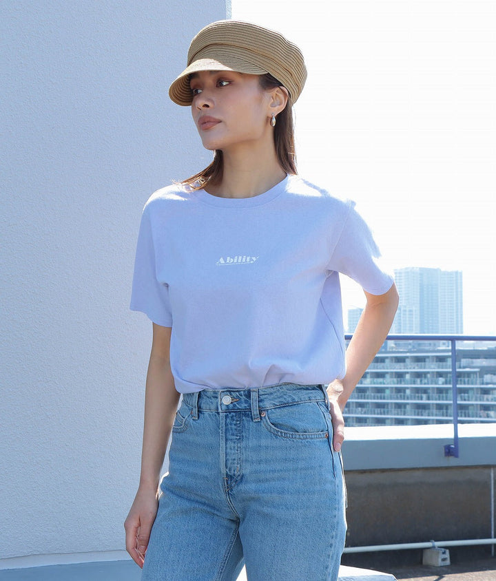 天竺スモールロゴプリントTシャツ 363-9096