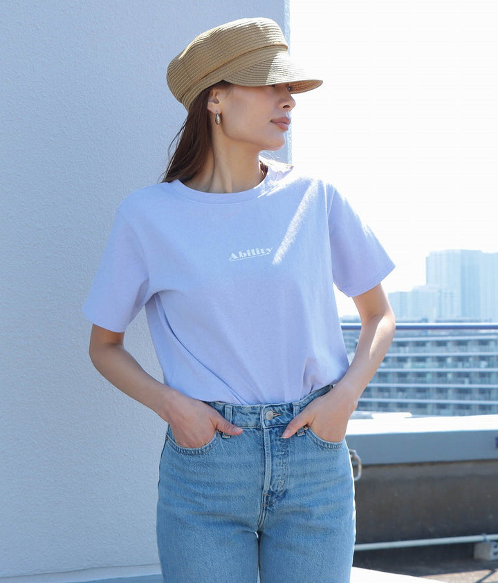 天竺スモールロゴプリントTシャツ 363-9096