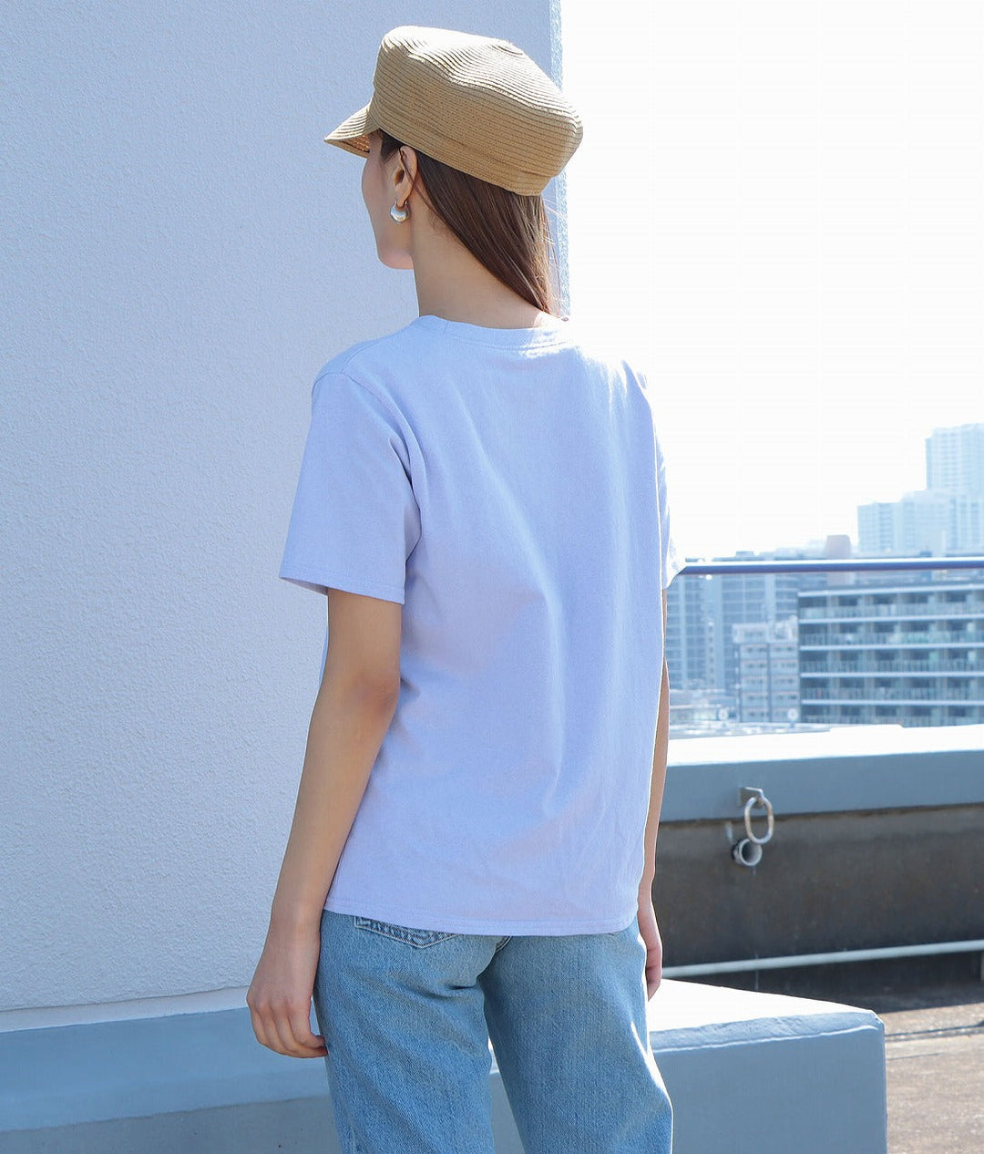 天竺スモールロゴプリントTシャツ 363-9096