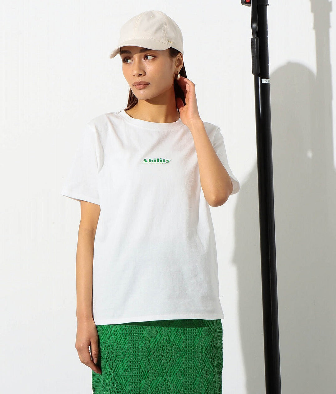 天竺スモールロゴプリントTシャツ 363-9096
