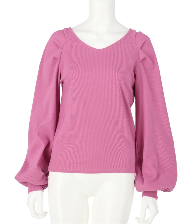 ラグラン ボリュームスリーブ リブ トップス カットソー 523-6589