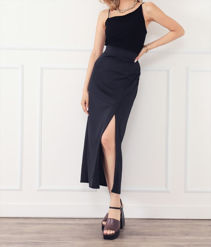 ポンチ深スリットロングスカート 491-2348