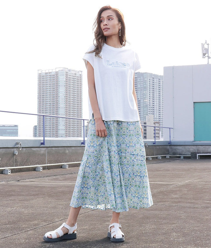 タック ティアード ボタニカル ロング スカート 361-8778