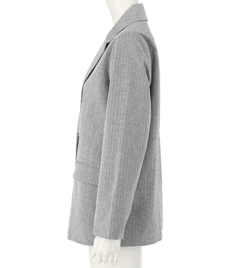 コットンリネンヘリンボーンテーラードジャケット 794-8379