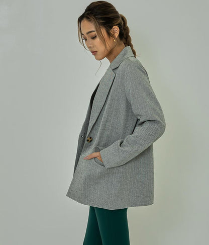 コットンリネンヘリンボーンテーラードジャケット 794-8379