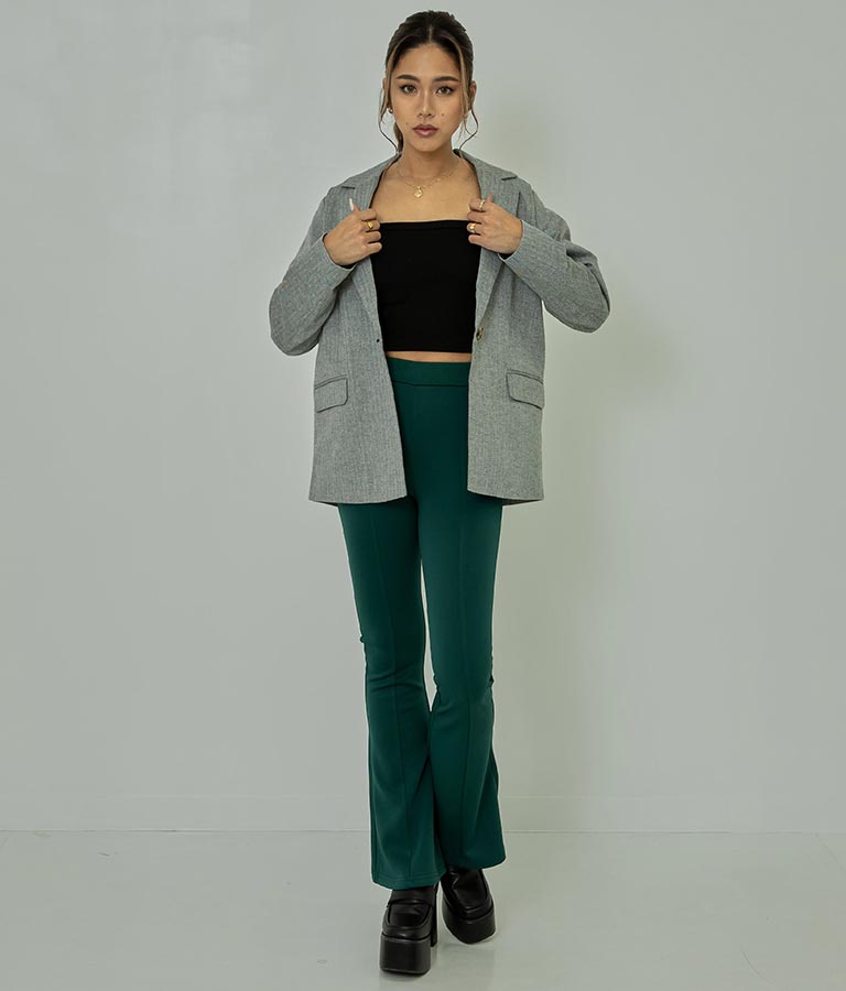 コットンリネンヘリンボーンテーラードジャケット 794-8379