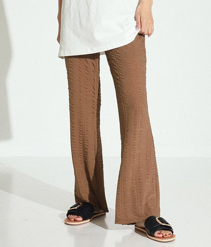 【WEB限定】エンボス加工 メッシュ フレア パンツ 152-4957