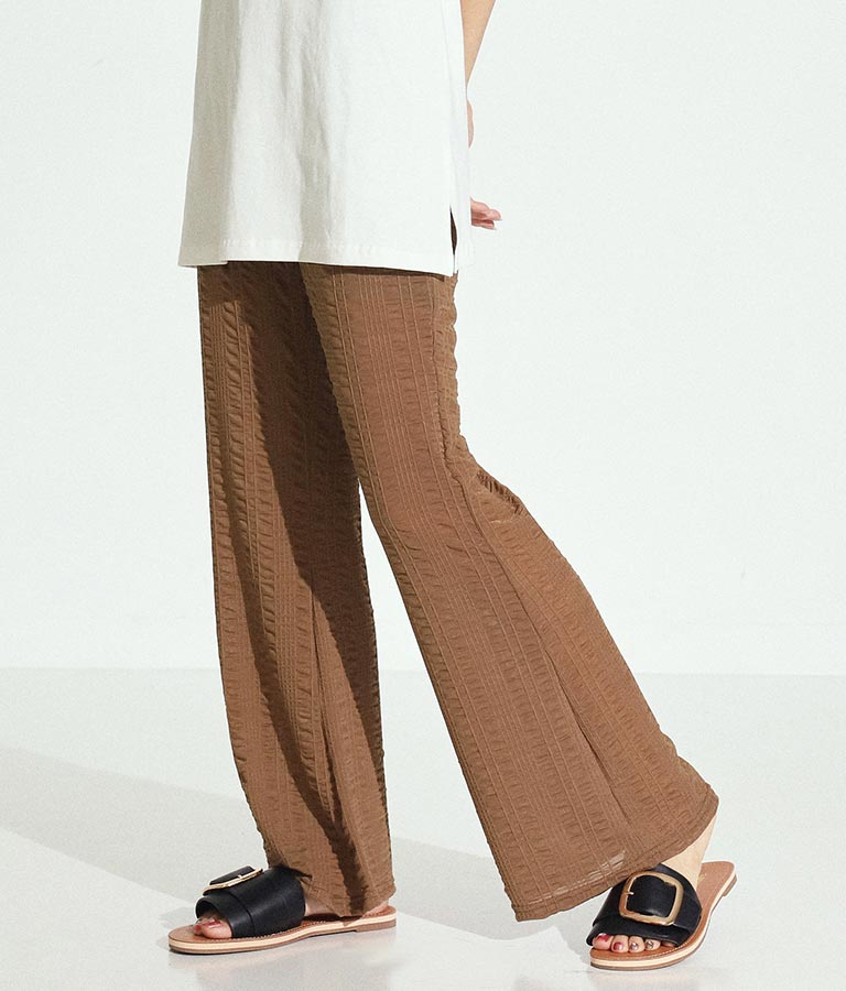 【WEB限定】エンボス加工 メッシュ フレア パンツ 152-4957