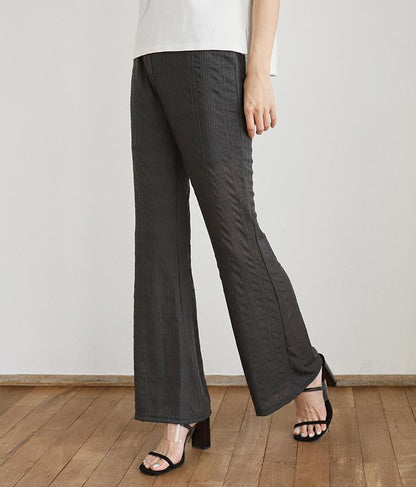 【WEB限定】エンボス加工 メッシュ フレア パンツ 152-4957