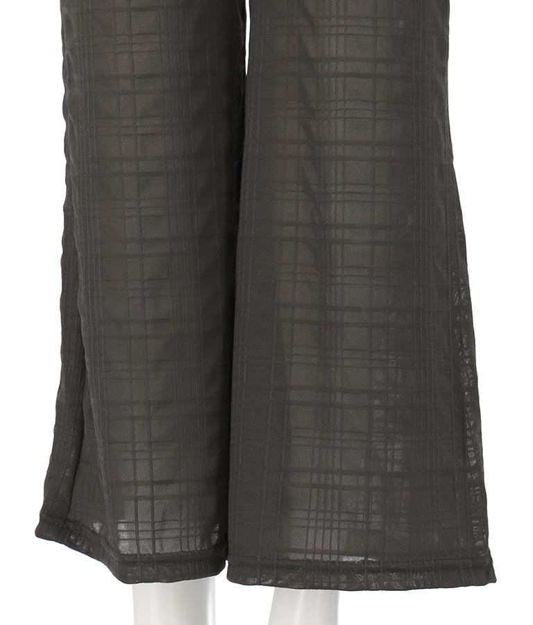 【WEB限定】エンボス加工 メッシュ フレア パンツ 152-4957