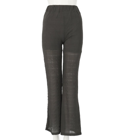 【WEB限定】エンボス加工 メッシュ フレア パンツ 152-4957