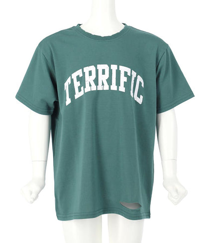 カレッジ ロゴ ダメージ ビッグ Tシャツ 423-2555