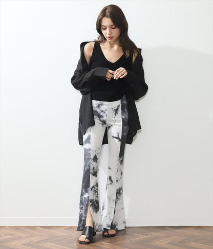 タイダイ リブ スリット フレアパンツ  152-5212