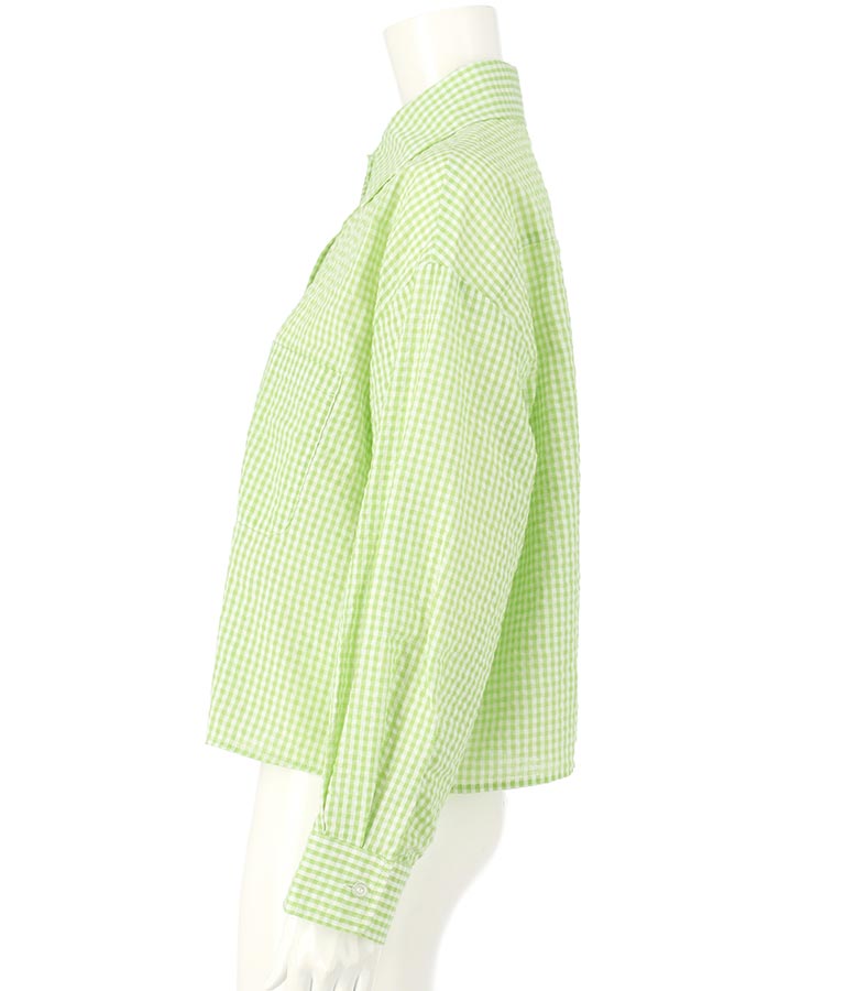 ギンガムチェッククロップドシャツ 854-5267