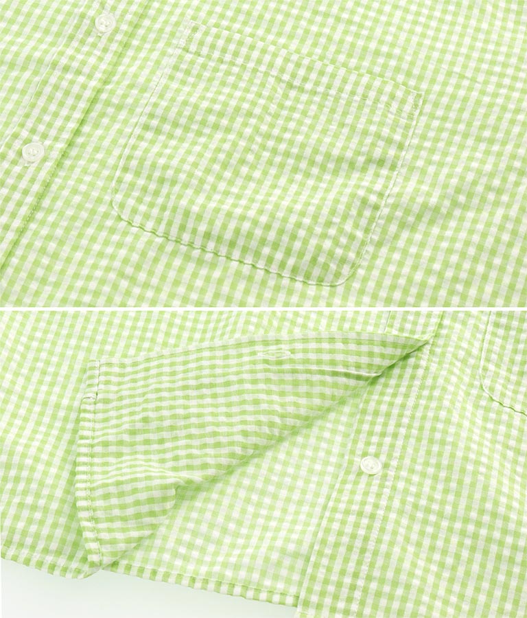 ギンガムチェッククロップドシャツ 854-5267