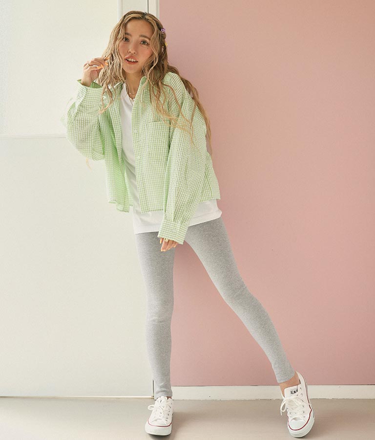 ギンガムチェッククロップドシャツ 854-5267