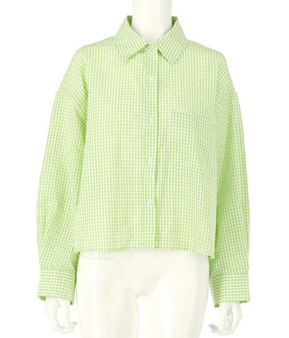 ギンガムチェッククロップドシャツ 854-5267