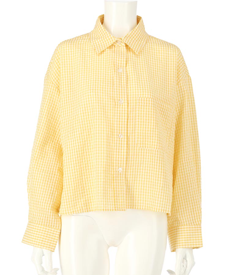 ギンガムチェッククロップドシャツ 854-5267