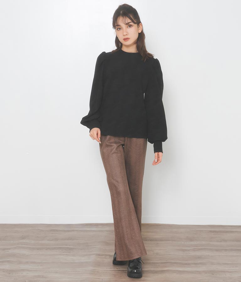 パイソン柄フレアパンツ 552-5603