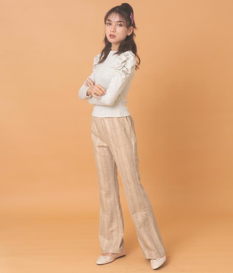 パイソン柄フレアパンツ 552-5603