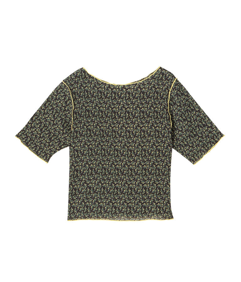 小花柄 メロー シアー トップス Tシャツ  523-6421