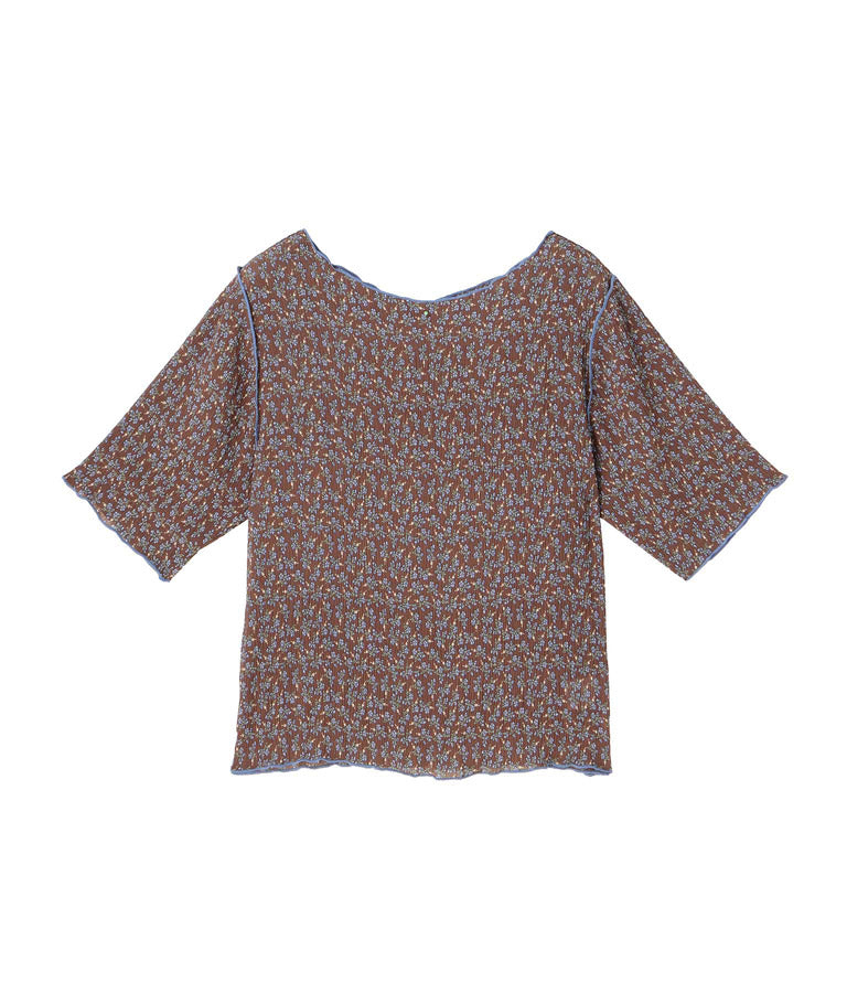 小花柄 メロー シアー トップス Tシャツ  523-6421