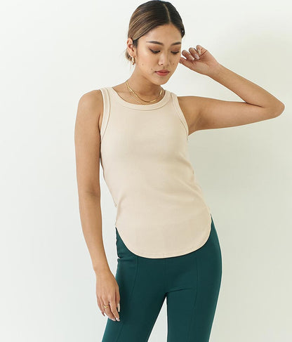 リブ ラウンド ヘム タンクトップ  153-5135