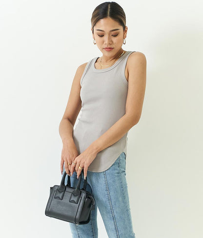 リブ ラウンド ヘム タンクトップ  153-5135