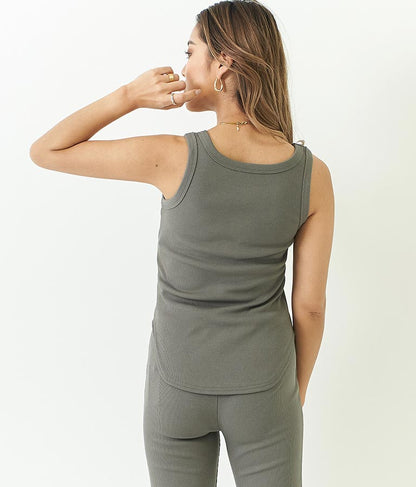 リブ ラウンド ヘム タンクトップ  153-5135