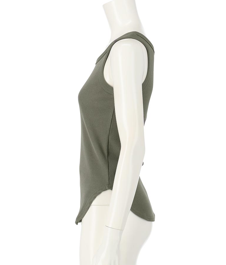 リブ ラウンド ヘム タンクトップ  153-5135