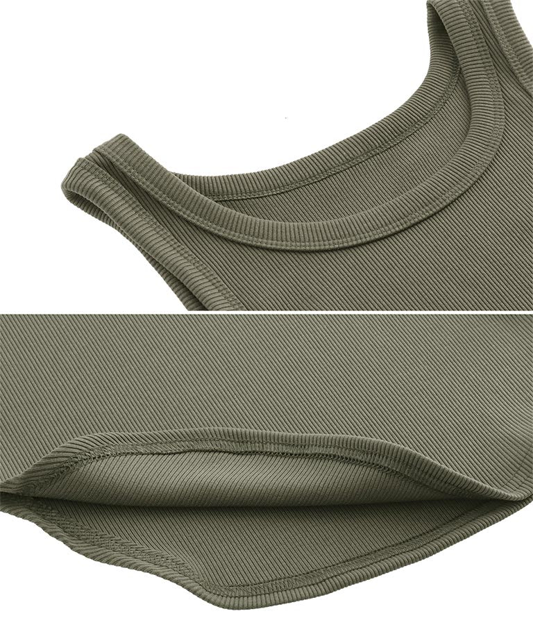 リブ ラウンド ヘム タンクトップ  153-5135