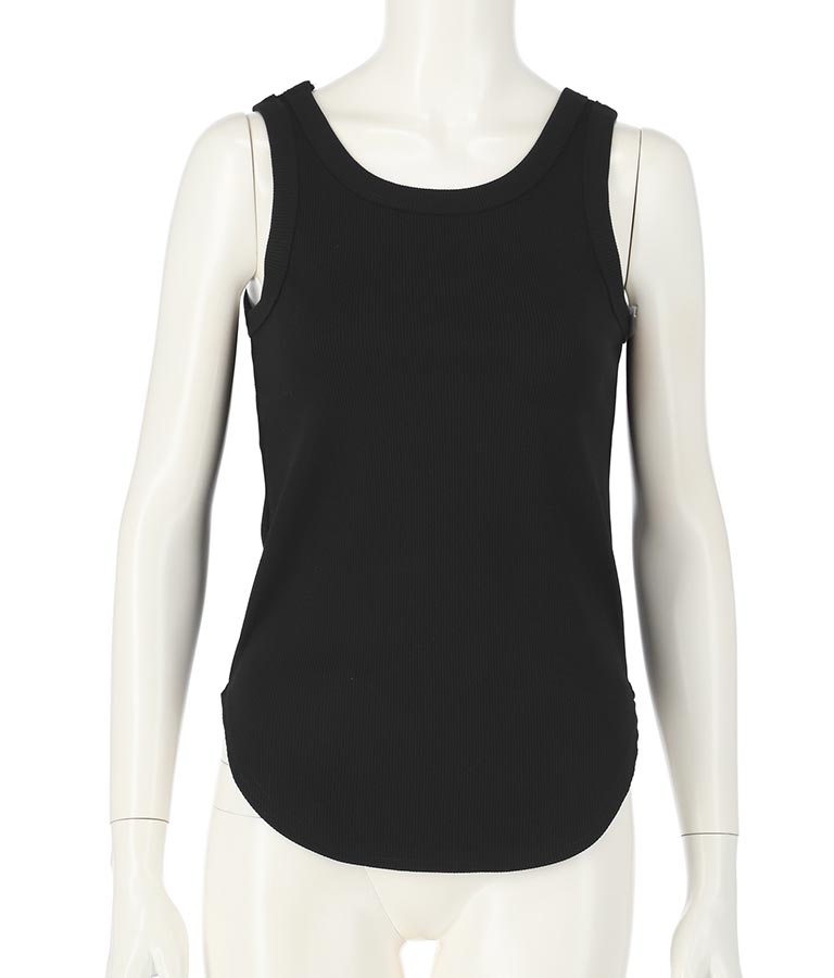 リブ ラウンド ヘム タンクトップ  153-5135