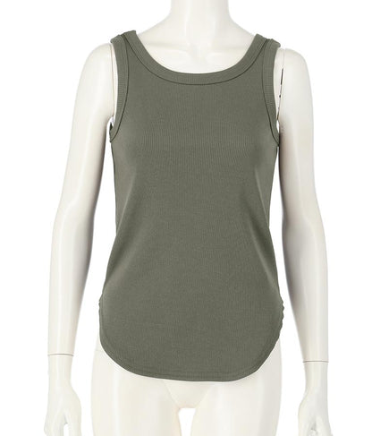 リブ ラウンド ヘム タンクトップ  153-5135