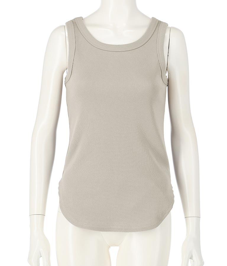 リブ ラウンド ヘム タンクトップ  153-5135