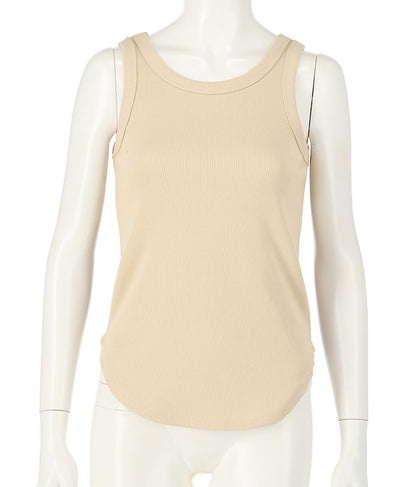 リブ ラウンド ヘム タンクトップ  153-5135