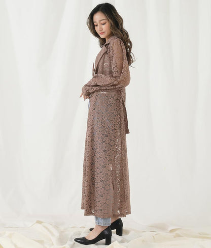 レースロングカーディガン