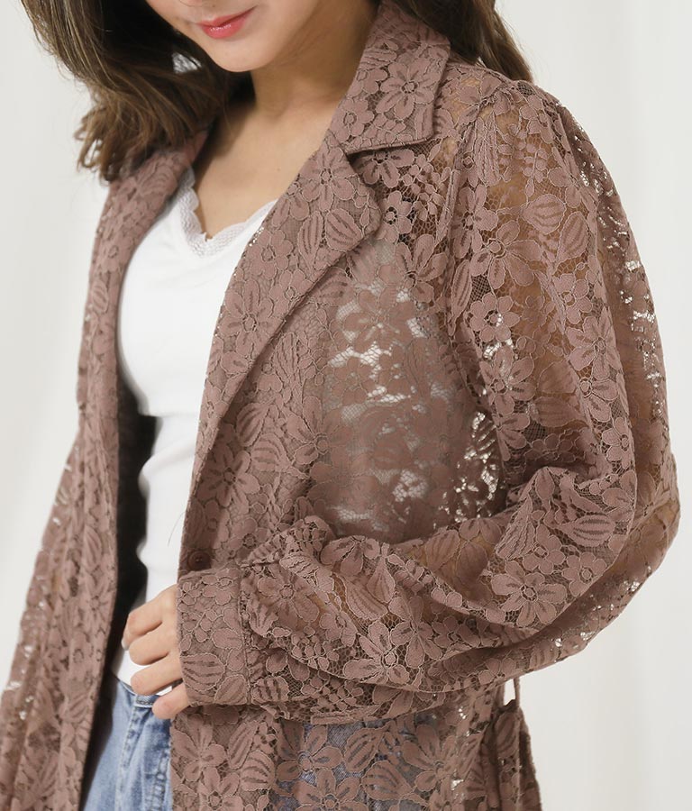 レース ロング カーディガン 524-6258
