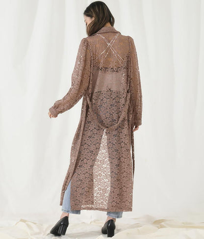 レース ロング カーディガン 524-6258