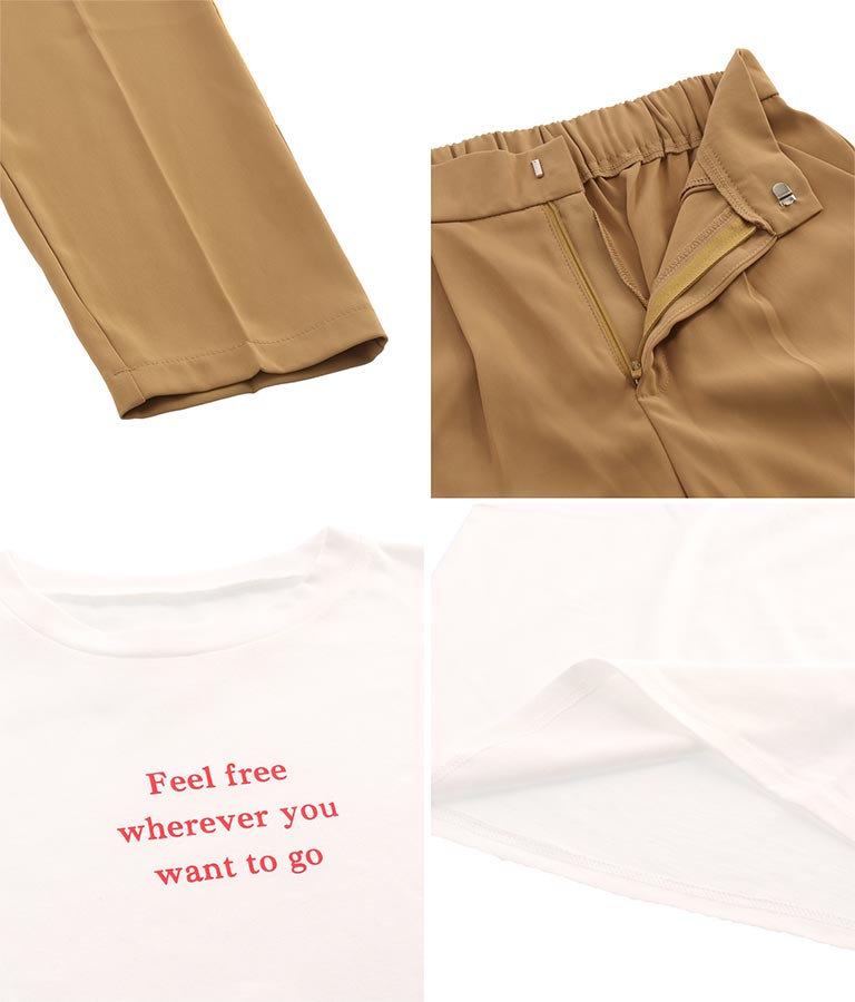 テーパードパンツ×ロングTシャツセット 158-5166