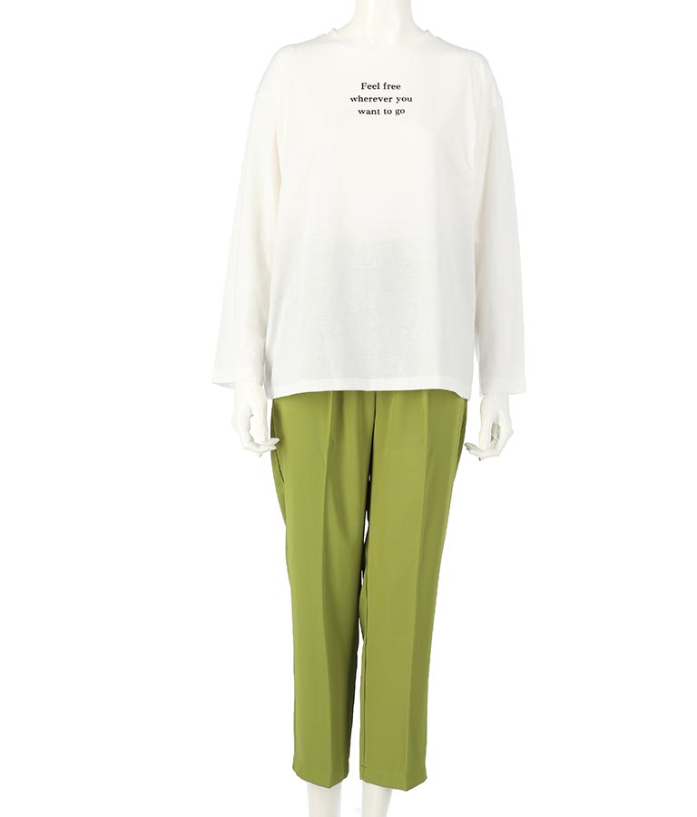 テーパードパンツ×ロングTシャツセット 158-5166