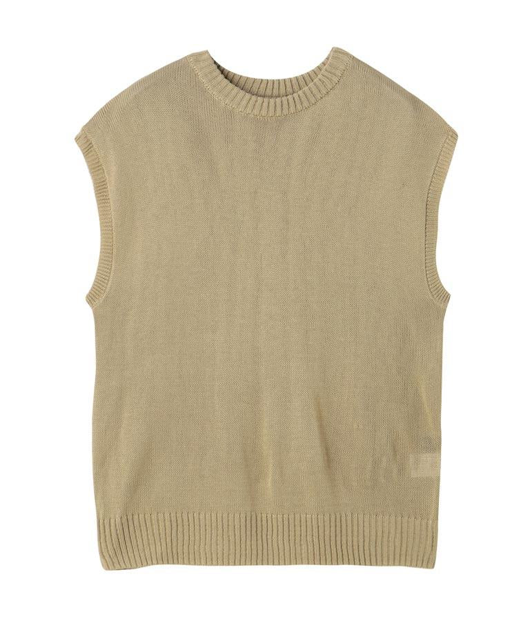 麻タッチワイドトップスニット 493-2363