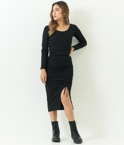 カット リブ スリット デザイン タイト スカート 791-8429