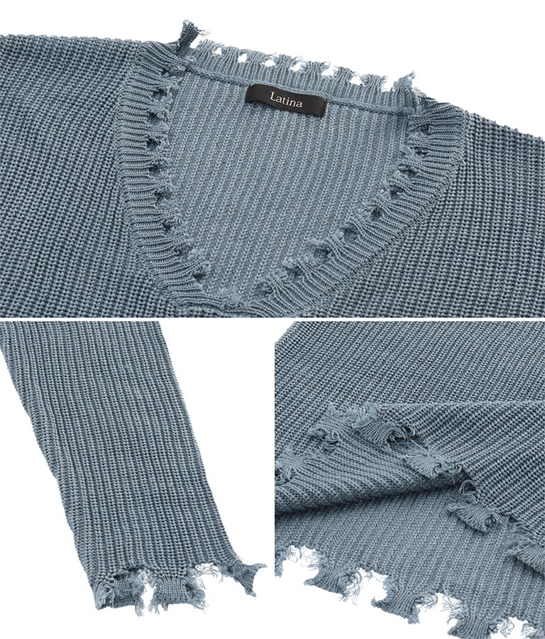 ダメージVネックゆるチュニック