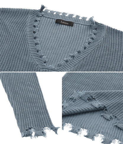 ダメージVネックゆるチュニック